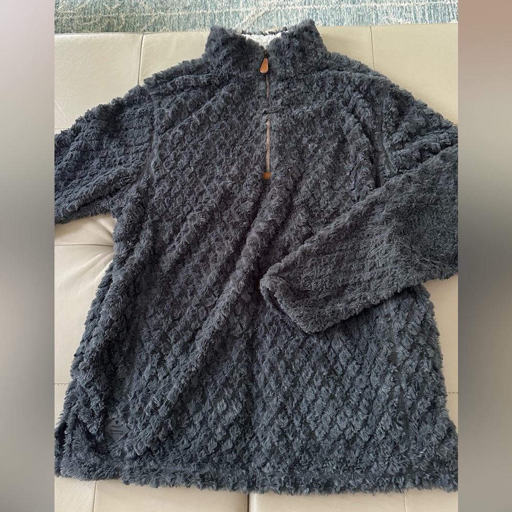 Simply Southern Gray Zip Up Sweater with Textured Design